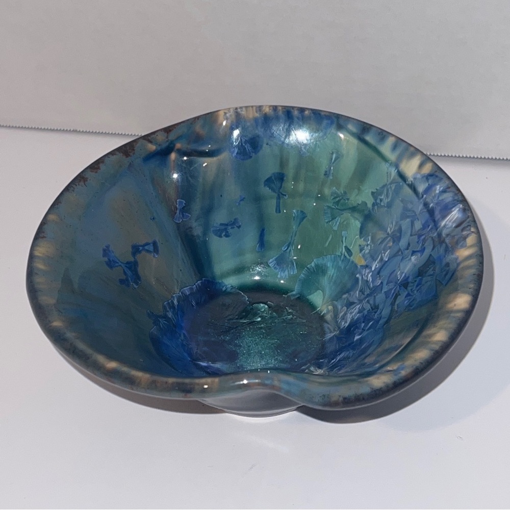 VINTAGE HANDMADE POTTERY CERAMIC GLAZED SMALL SERVING  DISH/BOWL